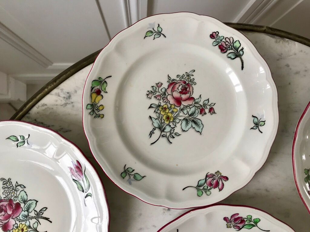 Set of 7 dessert plates Lunéville years 40 50