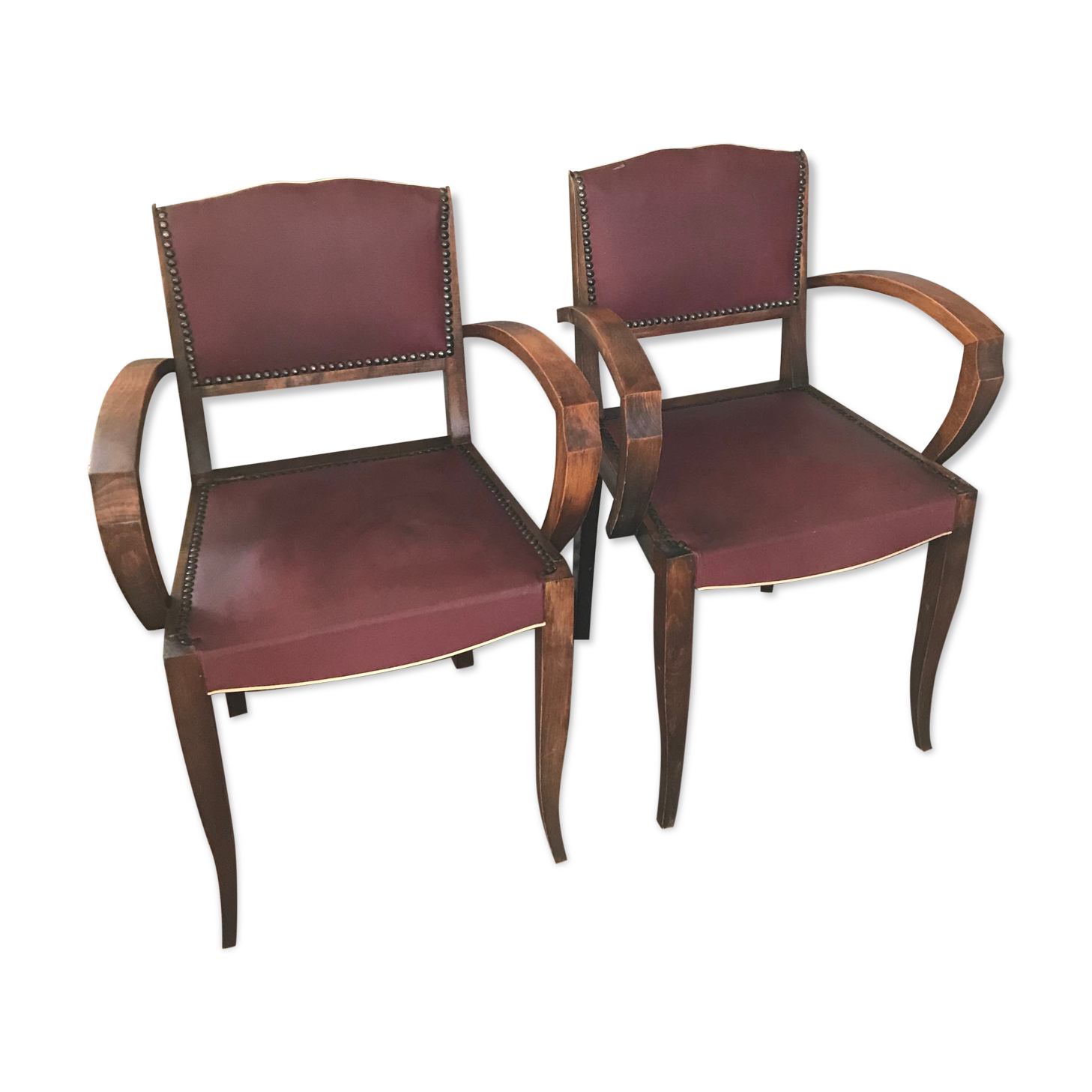 Pair of bridges art deco armchairs