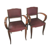 Pair of bridges art deco armchairs