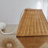 Large 1970s rattan pendant light