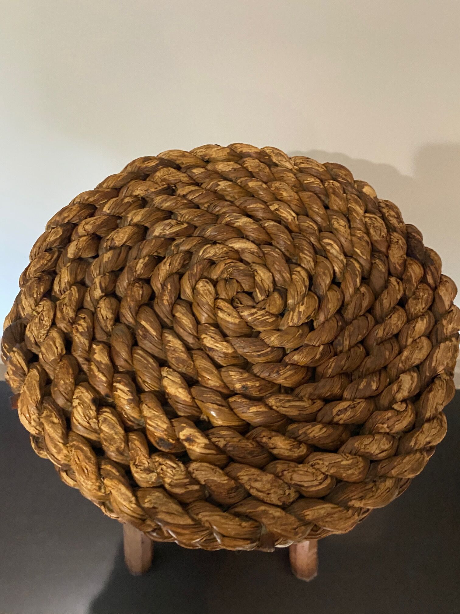 Raffia bar stool braided 1960