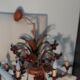 Vegetal-painted sheet metal chandelier