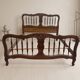 Vintage carved wooden bed frame, ornamental headboard & footboard, first half 20th century