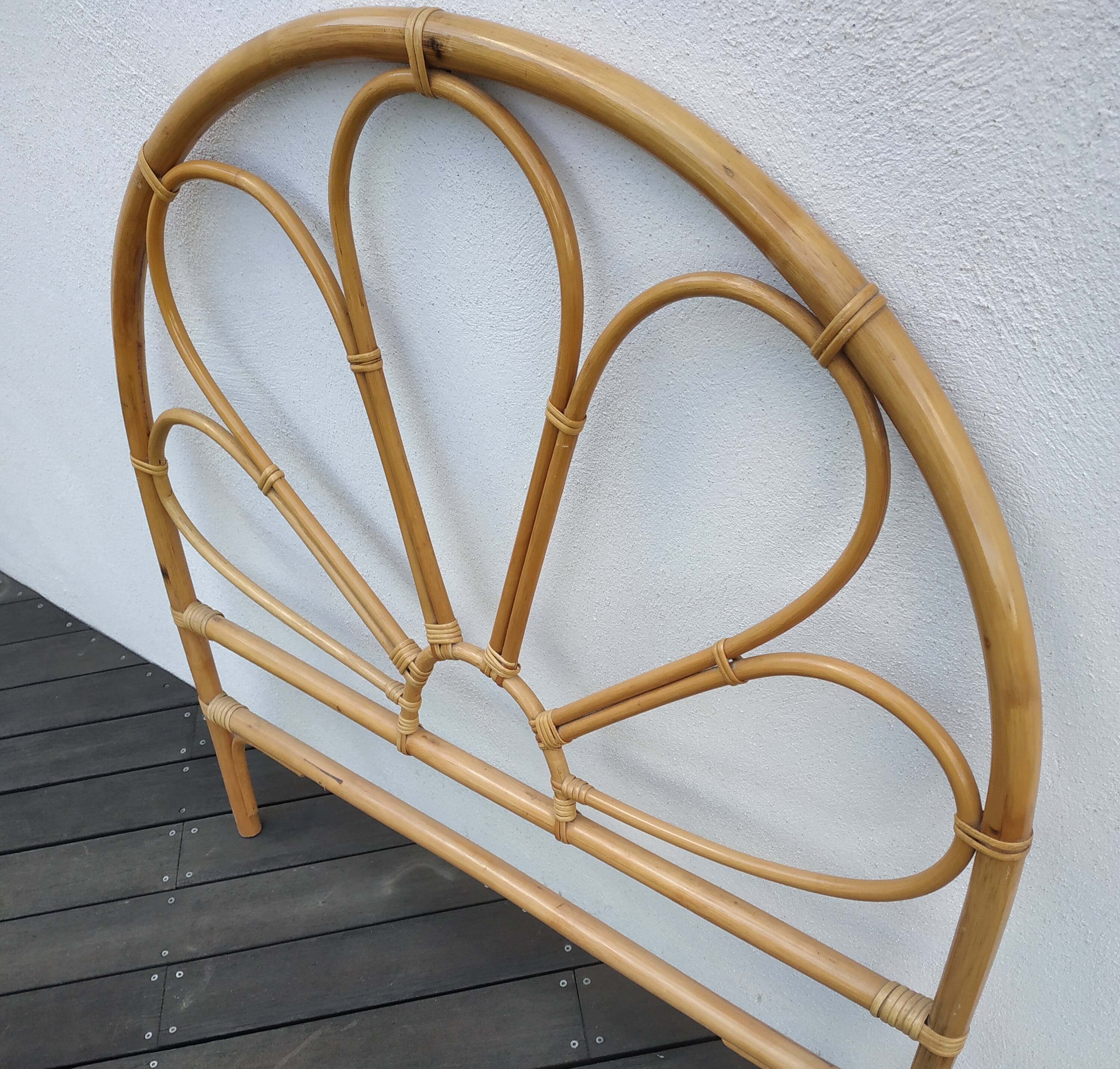 Vintage 60s rattan headboard