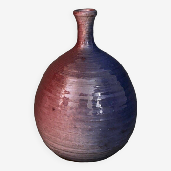 20th century iridescent ceramic gourd vase