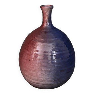 Vase gourde en céramique irisée XXème