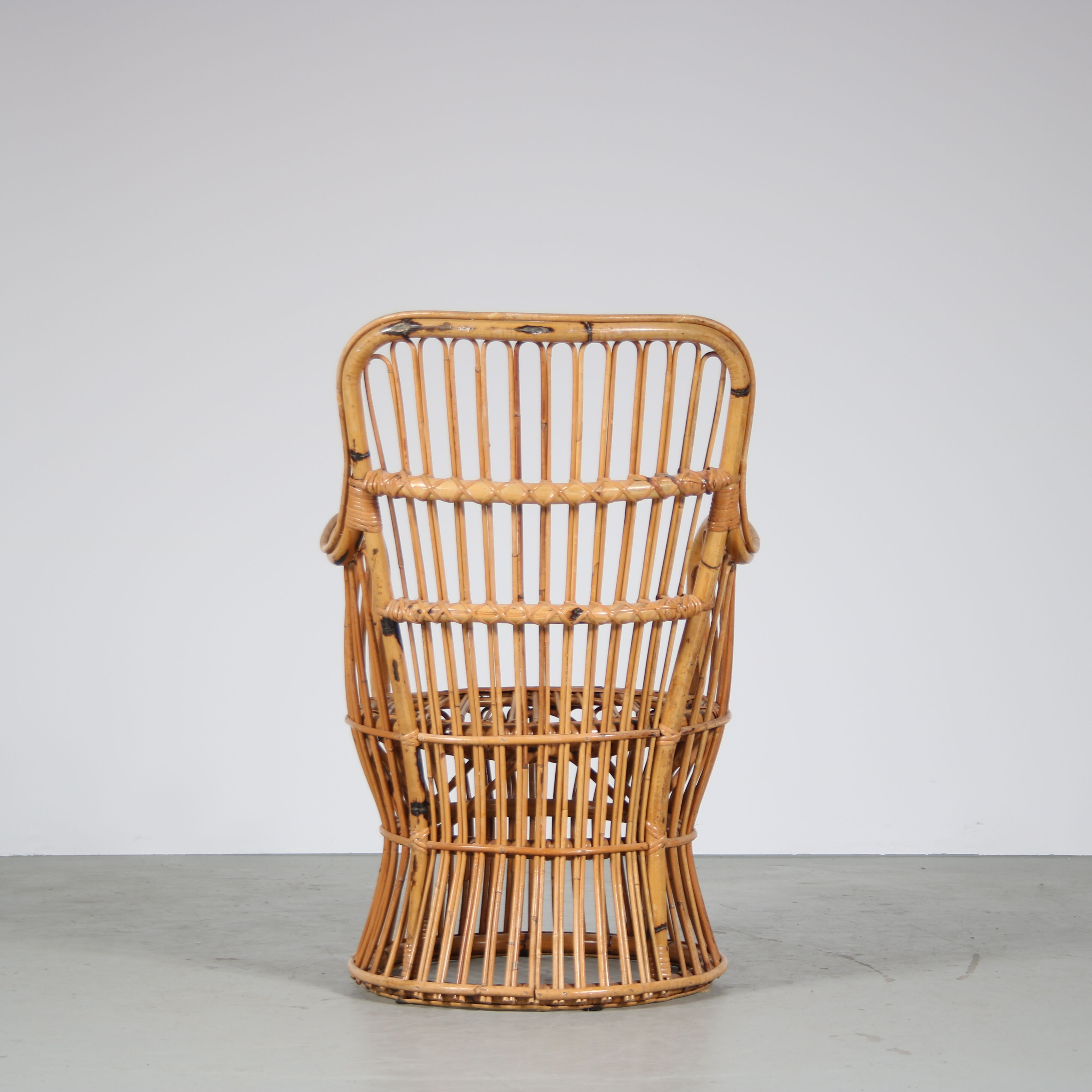 1950s rattan armchair from the Netherlands