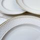 7 vintage flat plates in golden white porcelain BAVARIA model "Annabell"