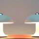 Mid-century German mushroom table lamp from the Space Age, by Kontakt-Werkstätten / Staff, 1960s, set of 2.