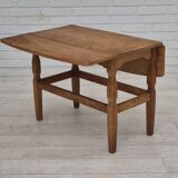 1970s, Danish design by Henning Kjærnulf for EG Kvalitetsmøbel, foldable sofa table, oak.