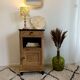Bedside table in solid black oak and natural Art Deco wood