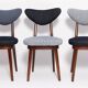 Chaise cœur en denim bleu moyen et foncé, milieu du 20ème siècle, Europe