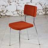 Vintage orange velvet chair, 1970