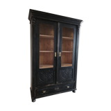 Parisian glazed wardrobe, Vintage painted showcase library