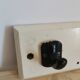 Coat rack in wood and vintage plastic