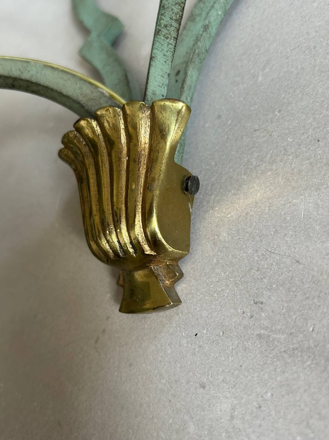 Set of 4 antique metal wall lights / 1950s