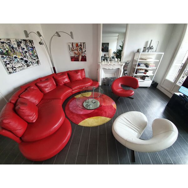 Sofa and 2 Roche Bobois leather armchairs | Selency