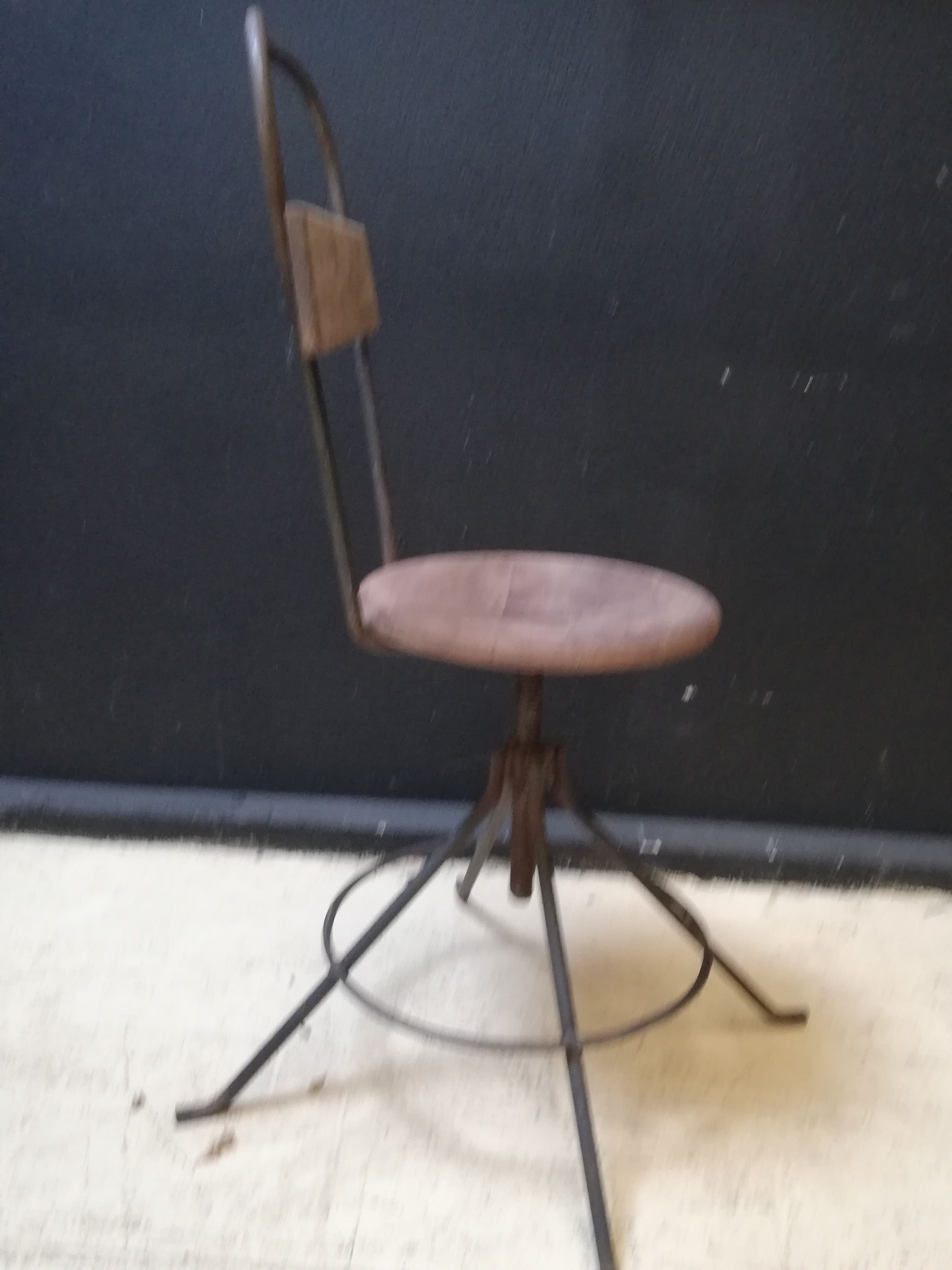 Industrial swivel chair wood and metal