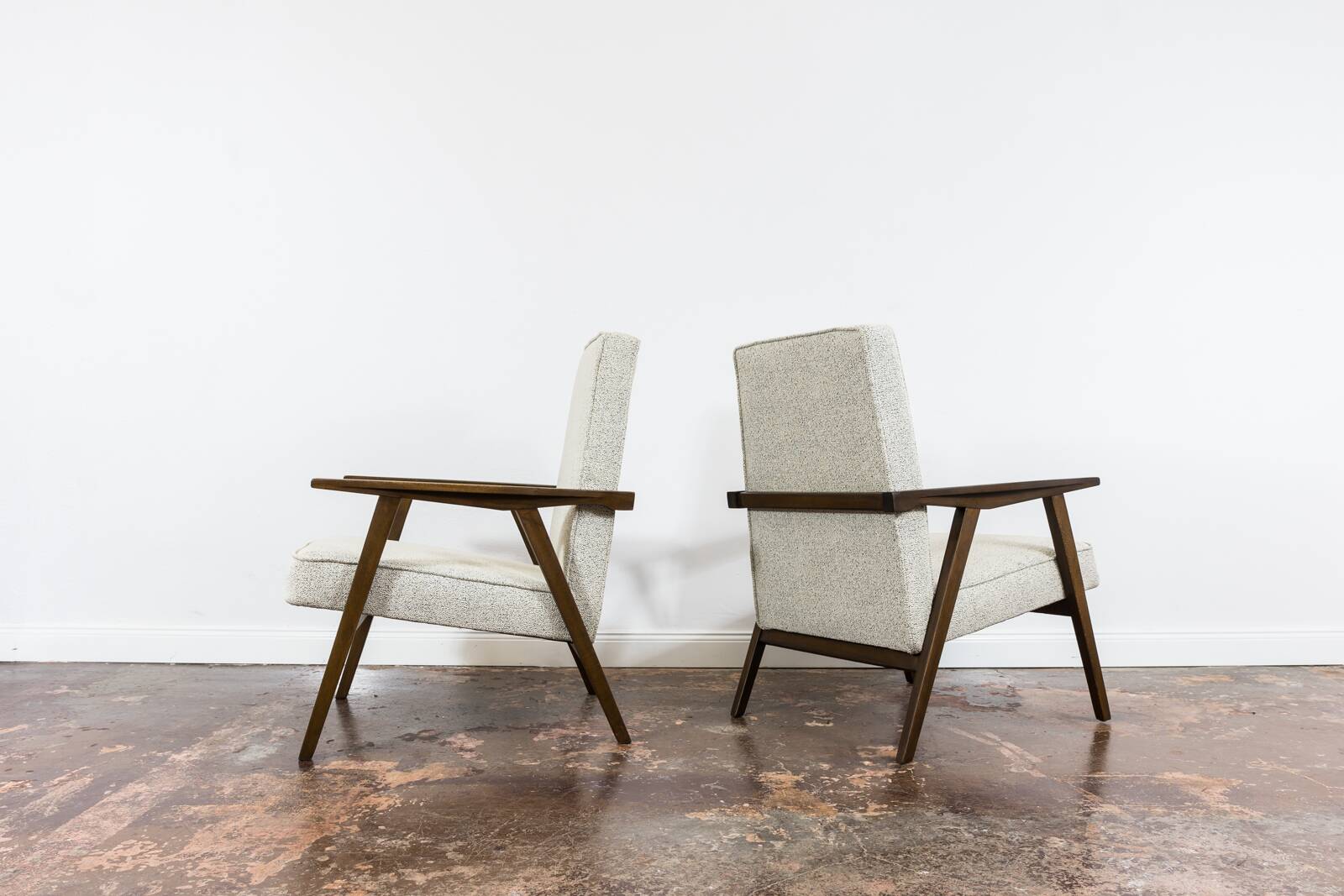 Pair of beige Mid-Century armchairs 1960's