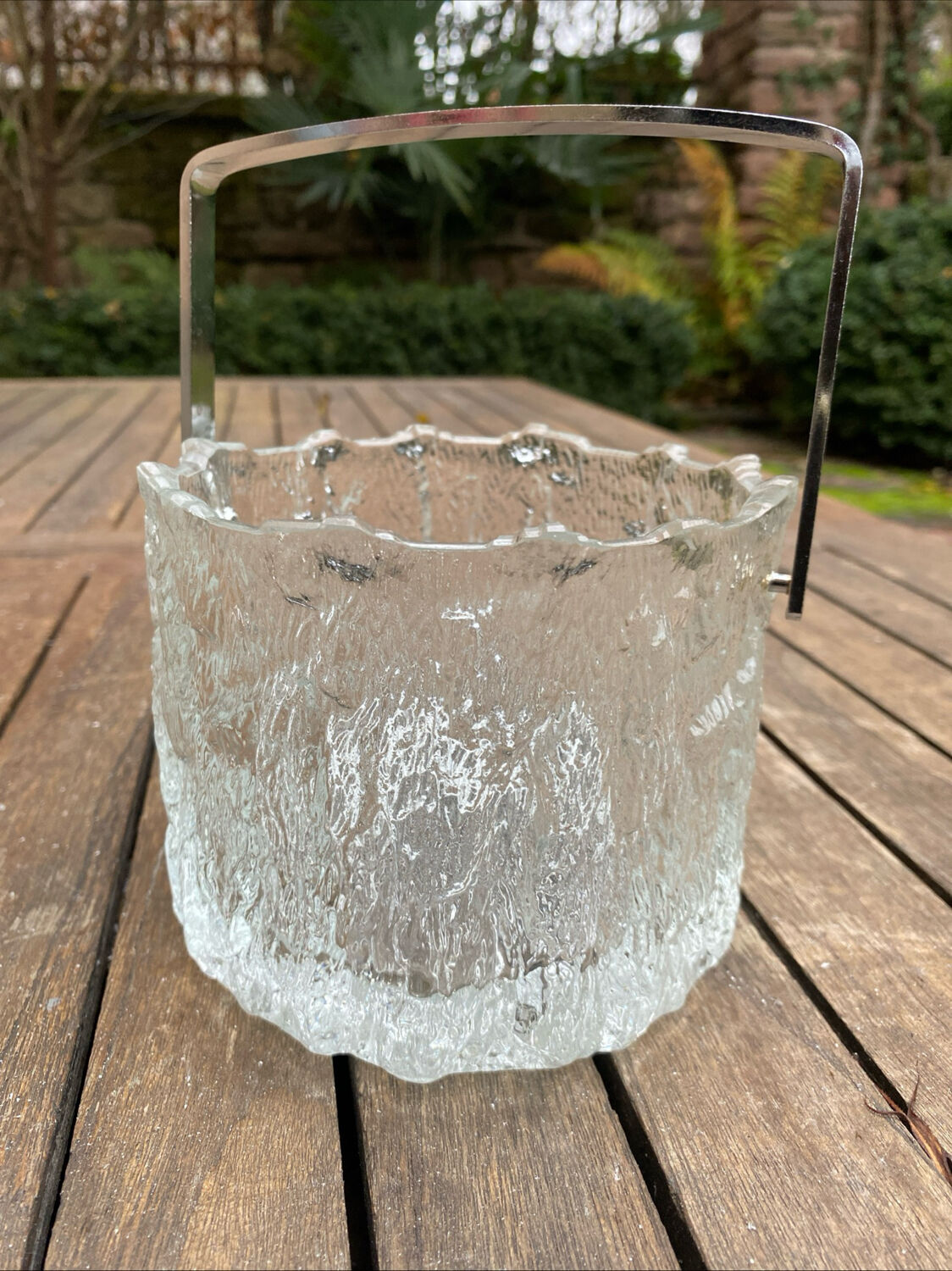 Ice bucket glass texture by Tapio Wirkkala for Iittala around 1970.