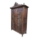 Antique Breton oak cabinet, richly carved
