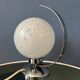 Vintage chrome table lamp with glass shade