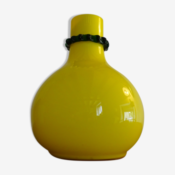 Vase ball glass murano lemon yellow