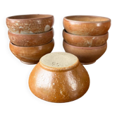 7 old stoneware bowls