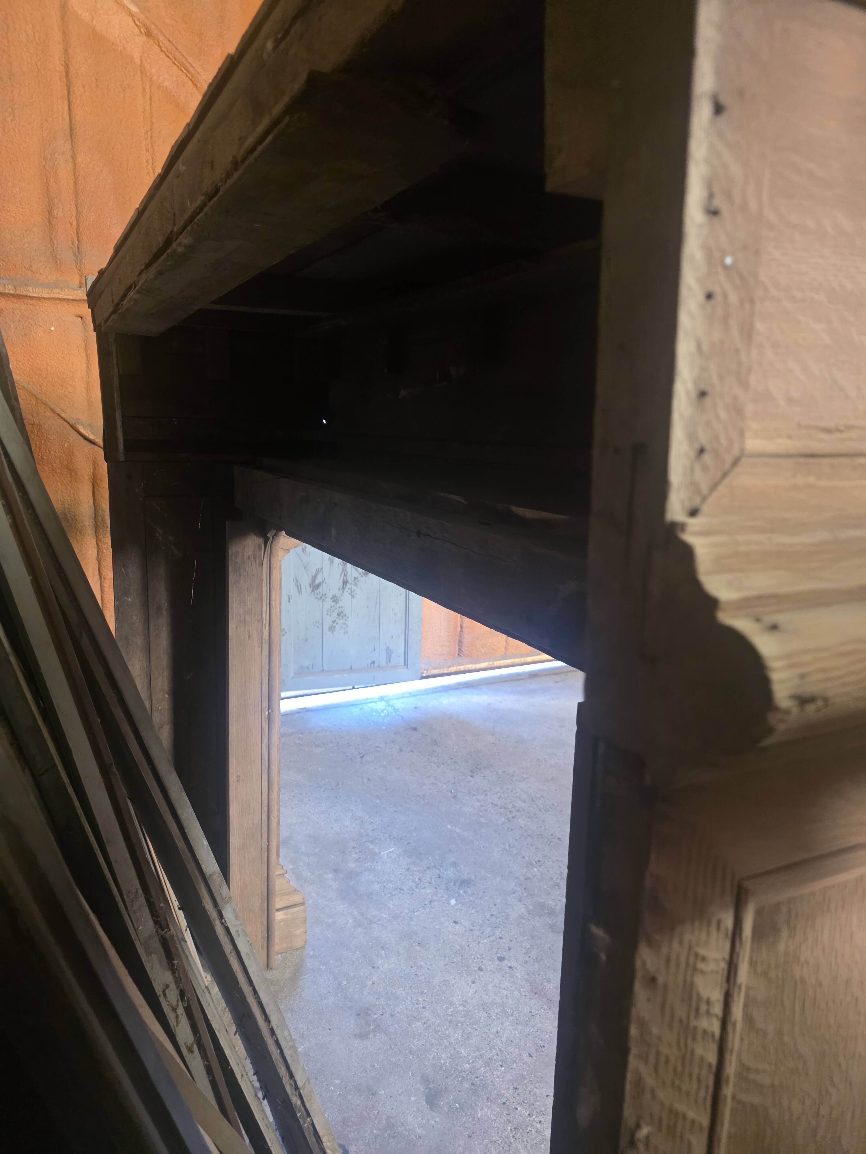 19th-century oak castle fireplace