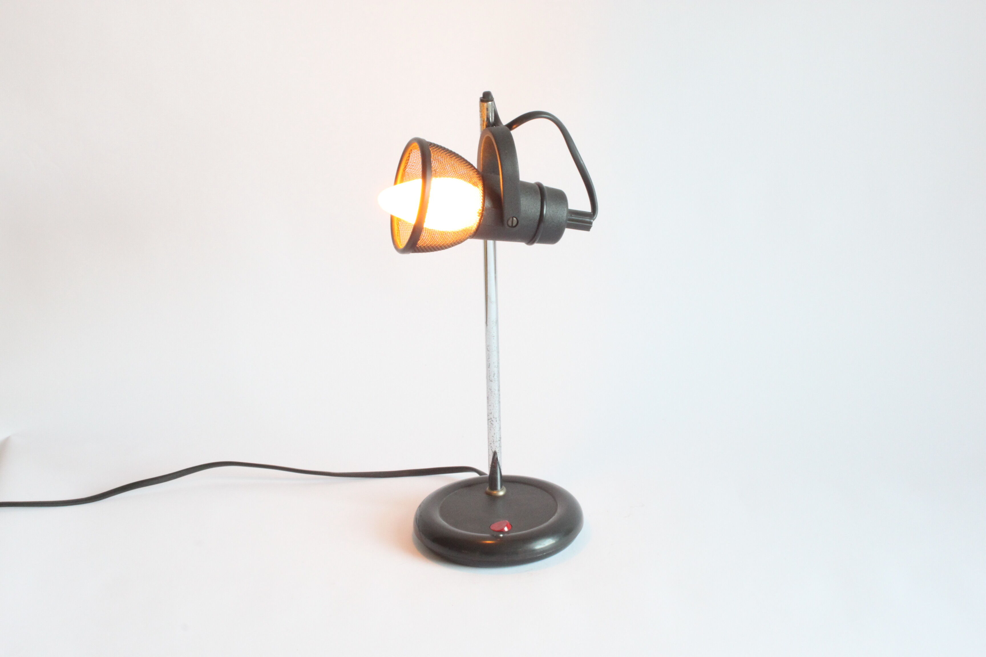 Black gauze nightlamp or bedside lamp, 1980