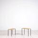 Tables empilables en métal / rotin par Carl Auböck