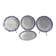 4 soup plates white background, blue decor l'Amandinoise 2586