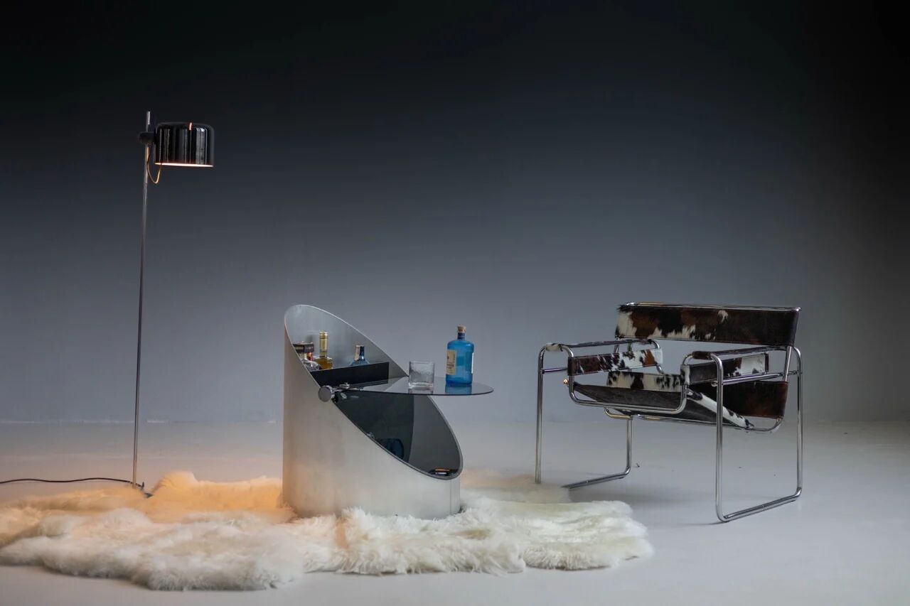Bar cart by Claudio Salocchi for Luigi Sormani, Italy, 1970s