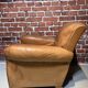 Brown leather armchair
