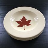 Set of 4 leaf-patterned plates