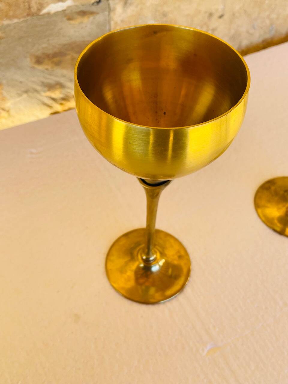 Pair of vintage brass tumblers