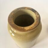 Stoneware grease pot, wooden cap