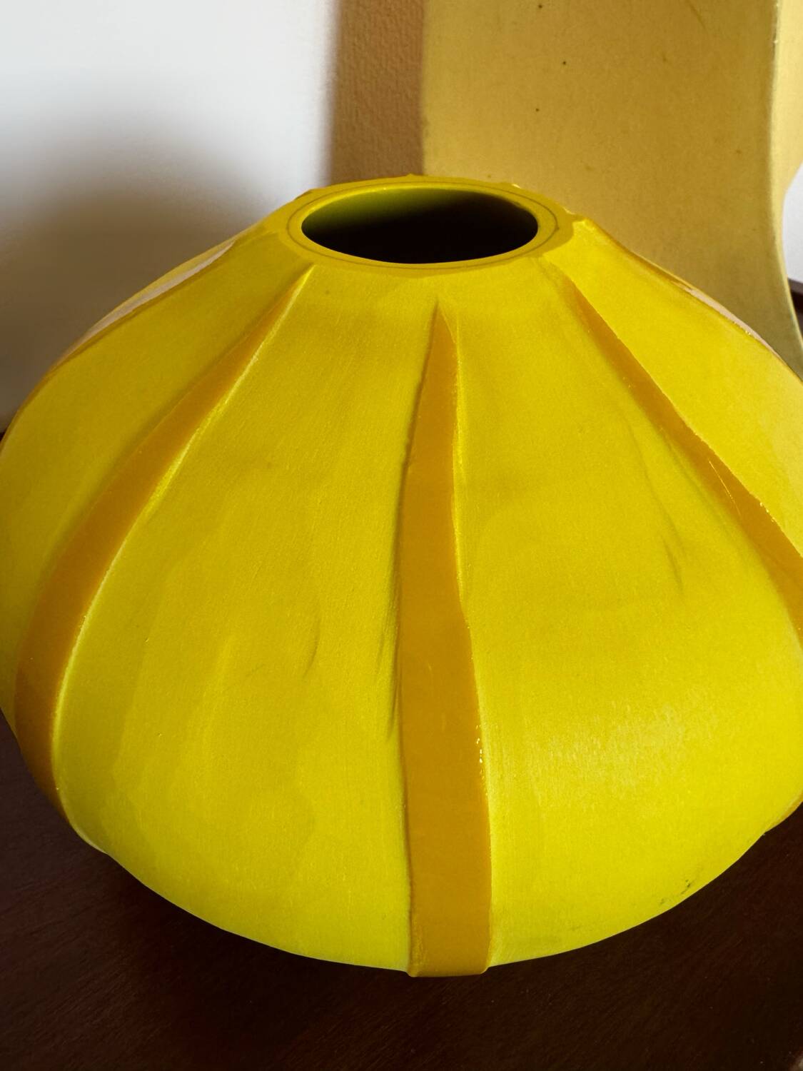 Art Deco yellow glass paste vase
