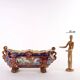 Antique jardinière in majolica Man. Santarelli Gualdo Tadini Italy 1920s