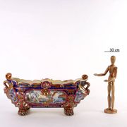 Antique jardinière in majolica Man. Santarelli Gualdo Tadini Italy 1920s