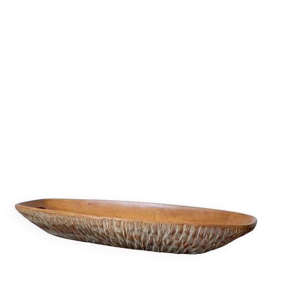 Plat en bois vintage Aldo Tura pour Macabo Italy