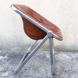 Paire de chaises pliantes en cuir Plona de Giancarlo Piretti pour Castelli