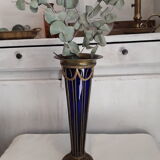 Glass and brass vase