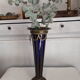 Glass and brass vase
