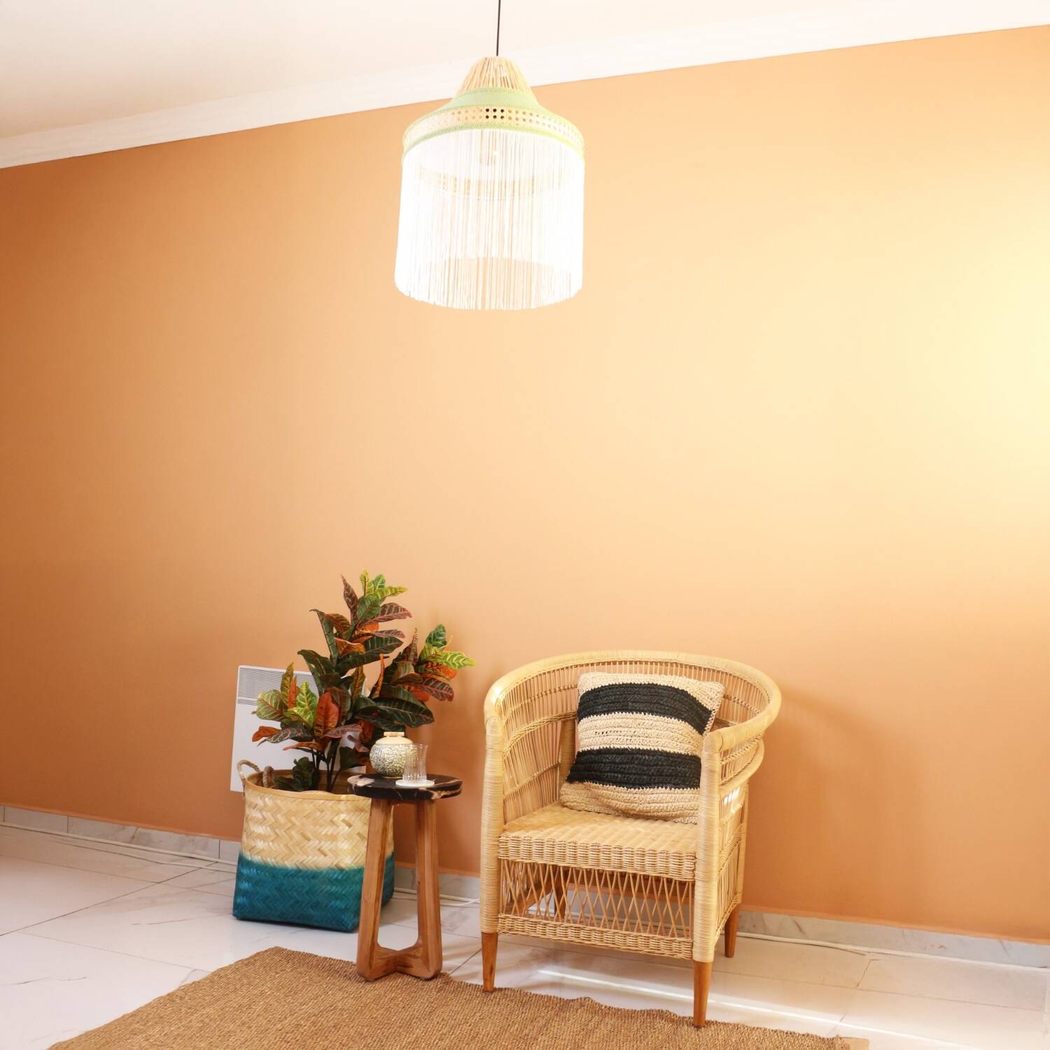 Natural Raffia Fabric Chandelier, Nursery Room Lighting, Pendant Lamp