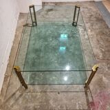 Vintage Brass and Glass Model T24 Coffee Table by Peter Ghyczy, 1970s