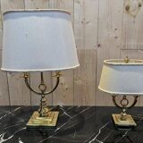 Ensemble de 2 lampes  en métal doré