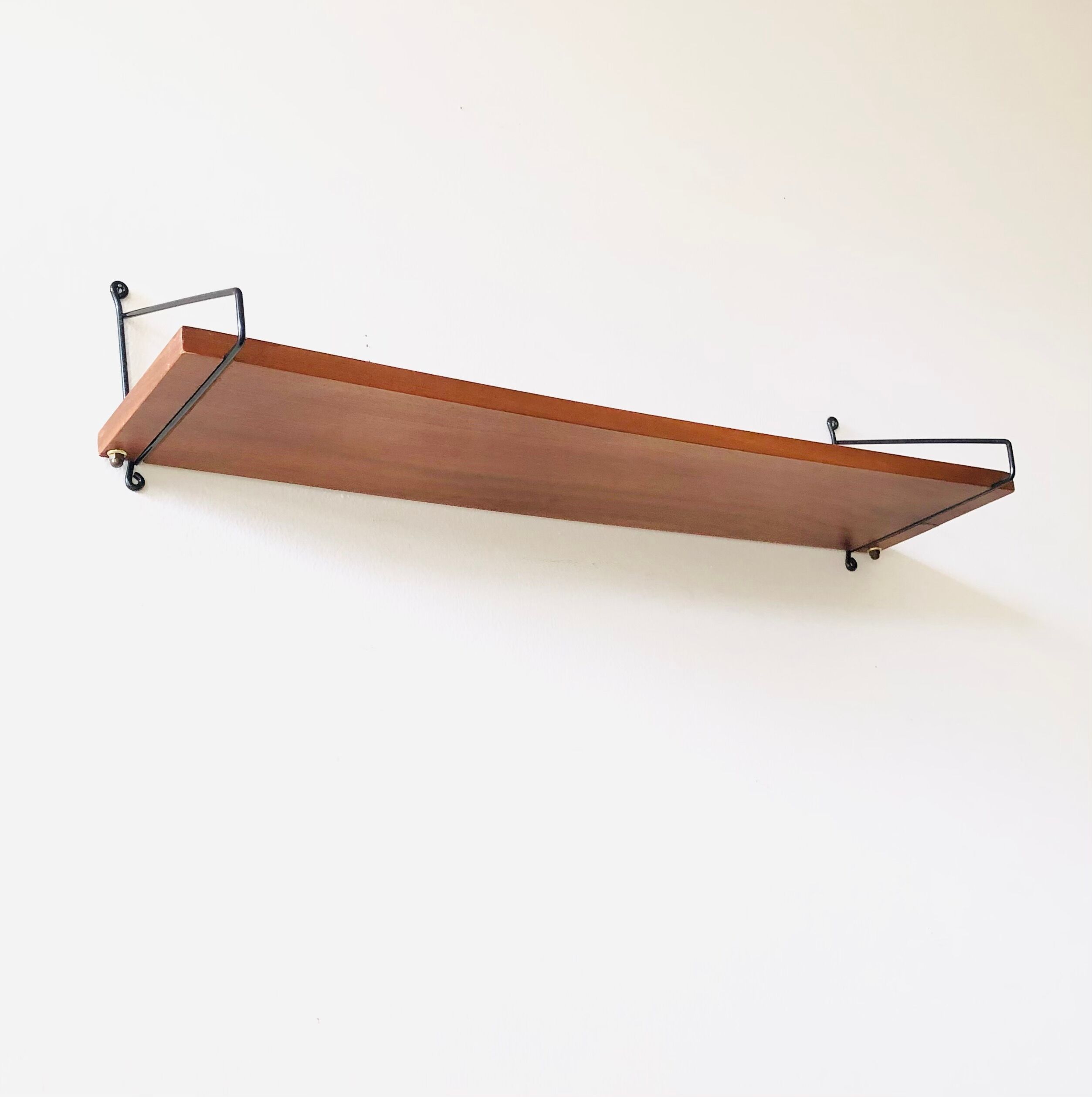 Wall shelf L82cm metal and wood