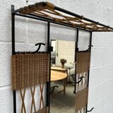 Paire de Vestiaires en rotin et métal
