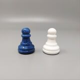Échecs des années 1970 en albâtre Volterra faits à la main, fabriqué en Italie